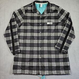 PUMA x Rhude AOP Coat Mens XXL Crossover Plaid Jacket White Black Streetwear